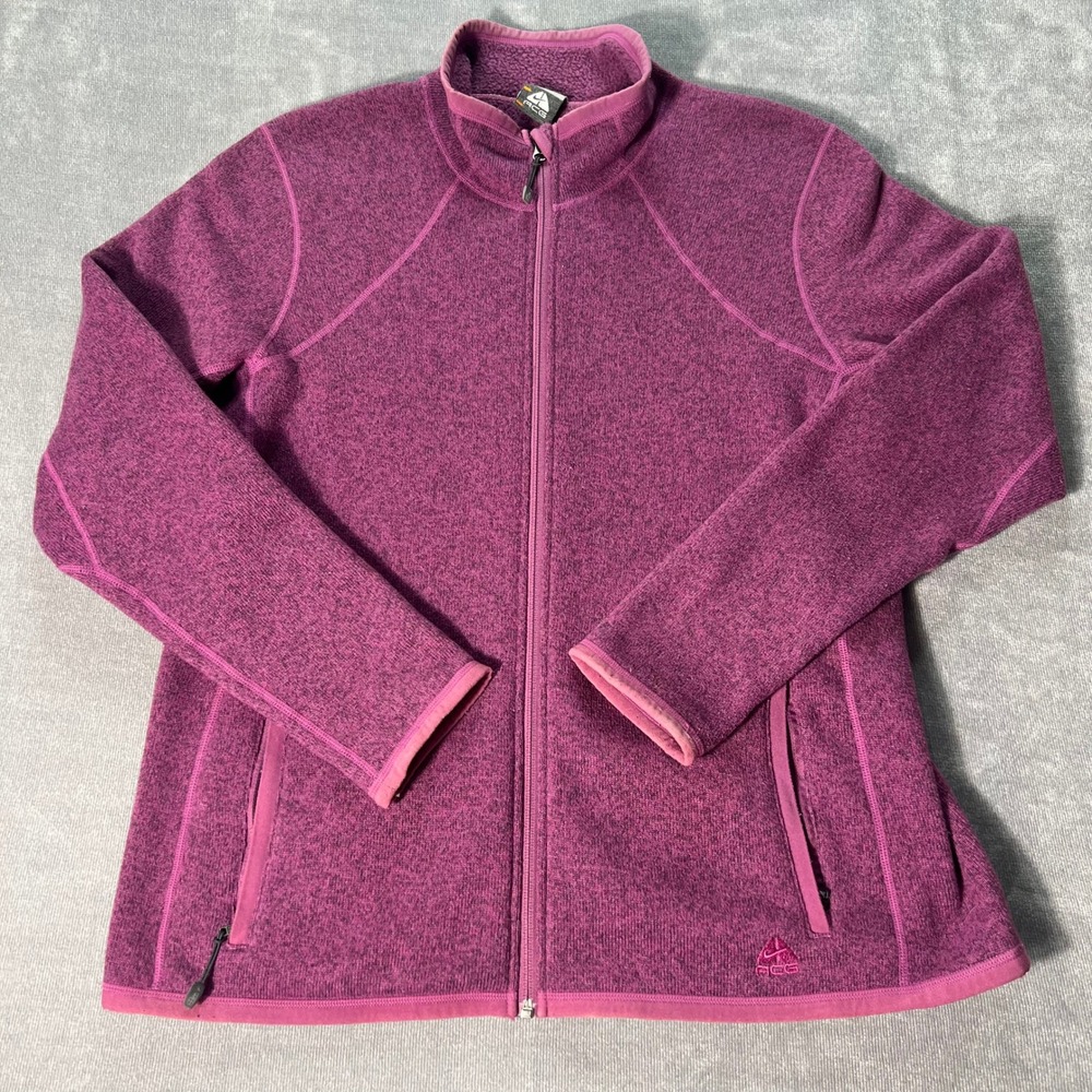 Nike ACG Fleece Jacket Womens‎ XL Purple Heather Full Zip Sweater Athletic